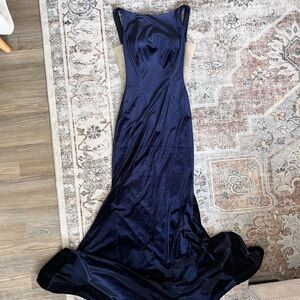 Jovani Royal Blue Velvet Mermaid Trumpet Jolie Evening Gown